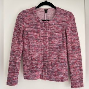 J Crew Micro Tweed Jacket in Poppy Pink XXS Style 58280.